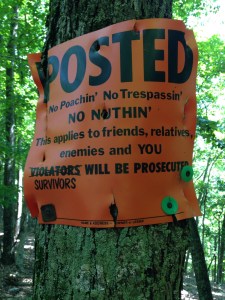 Thankfully we have permission- only when there's no hunting in season!