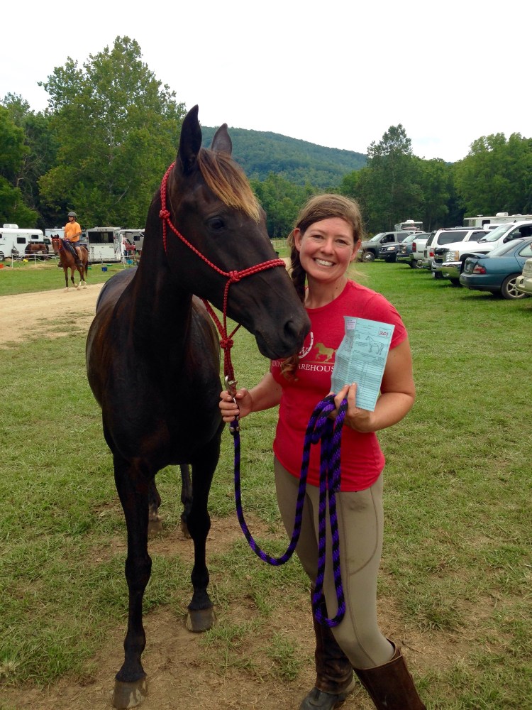 at the finish line with our ride card!